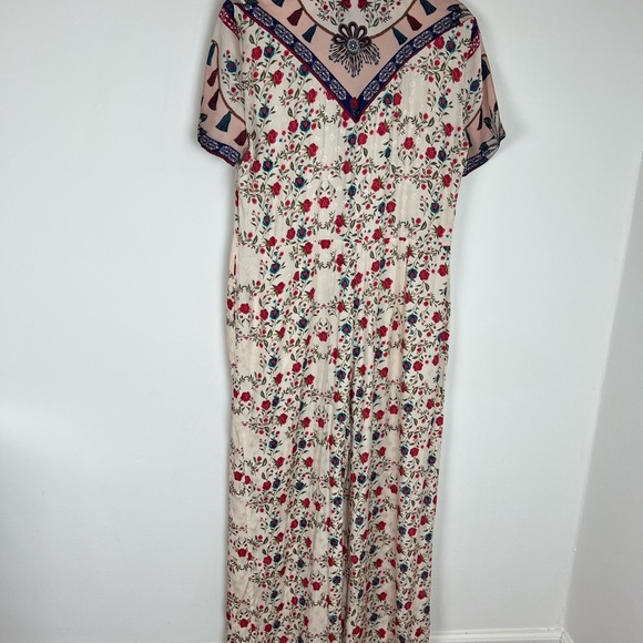 SANDRO Delfine printed twill and jacquard wide-leg jumpsuit Size 40 US 8 - Picture 8 of 10